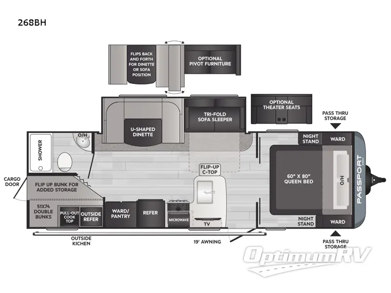 2022 Keystone Passport SL 268BH Floorplan Photo