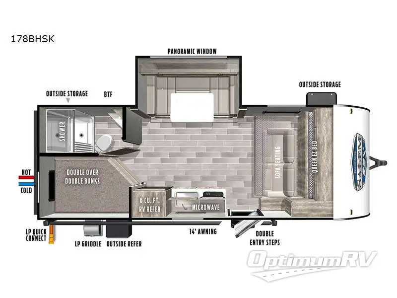 2021 Forest River Salem FSX 178BHSK RV Floorplan Photo