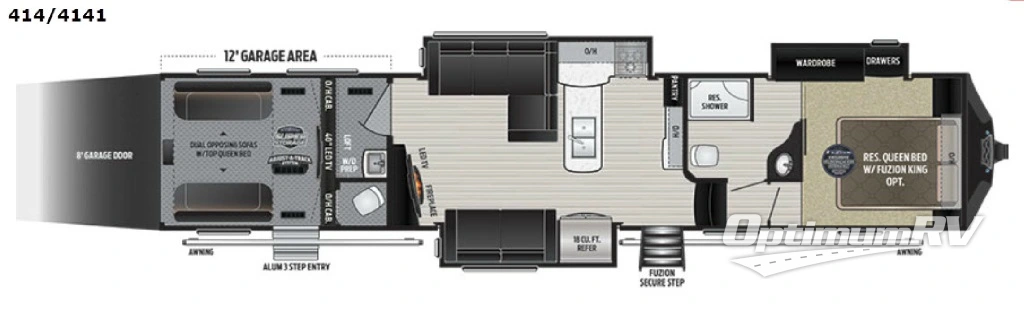 2017 Keystone Fuzion 414 Floorplan Photo
