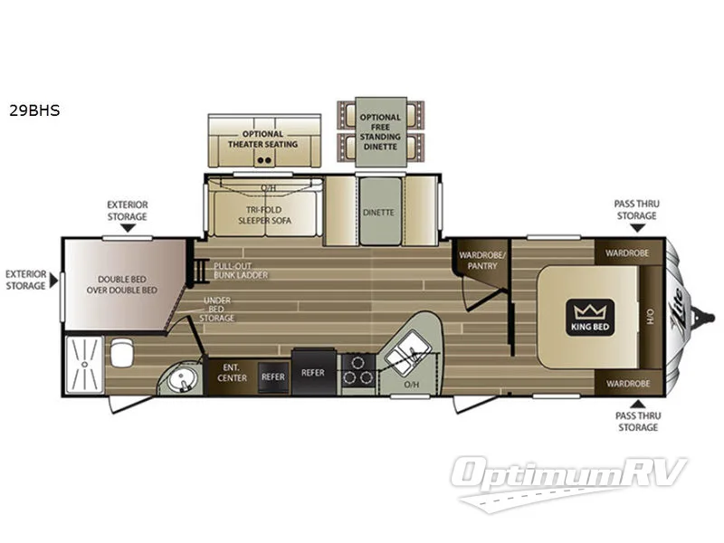 2018 Keystone Cougar X-Lite M-29 BHS Floorplan Photo