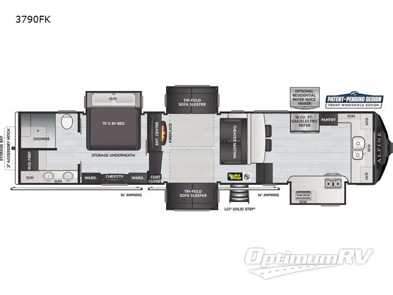 2021 Keystone alpine 3790FK Floorplan Photo