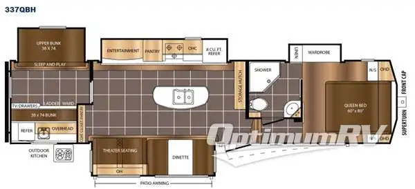 2016 Prime Time Crusader 337QBH Floorplan Photo