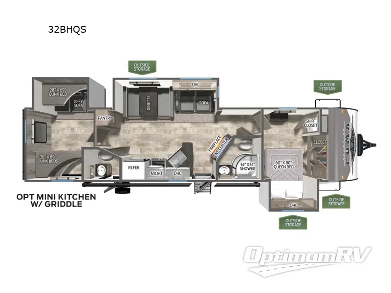 2024 Palomino Puma 32BHQS Floorplan Photo