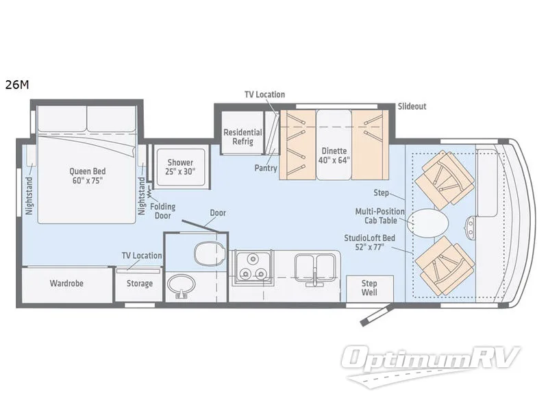 2018 Winnebago Intent 26M Floorplan Photo