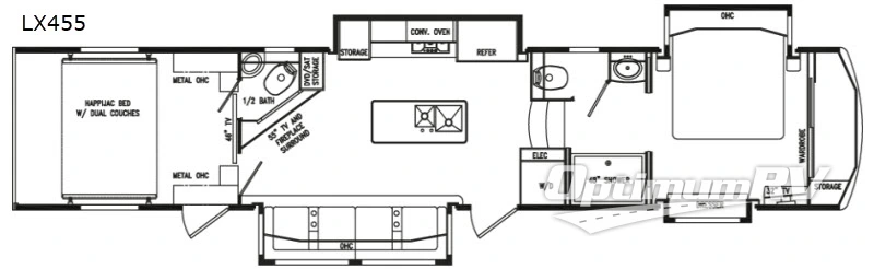 2020 DRV Luxury Suites FullHouse LX455 Floorplan Photo