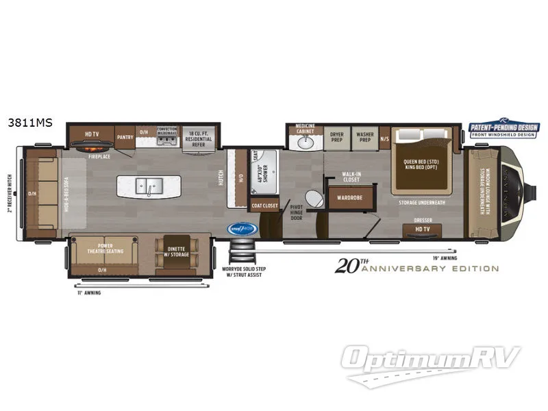 2019 Keystone Montana 3811MS Floorplan Photo