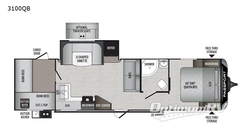 2020 Keystone Passport 3100QB Floorplan Photo