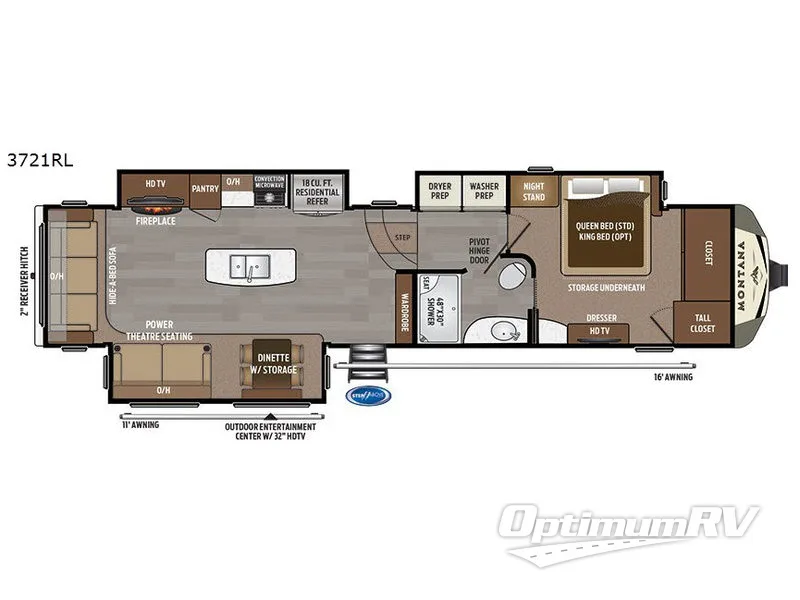 2018 Keystone Montana 3721RL Floorplan Photo