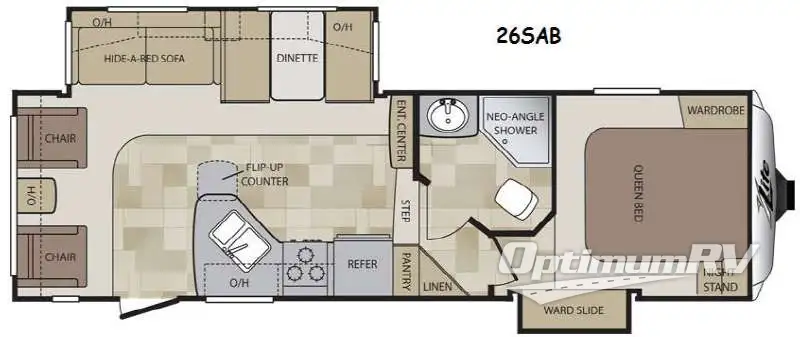 2014 Keystone Cougar 26SAB RV Floorplan Photo