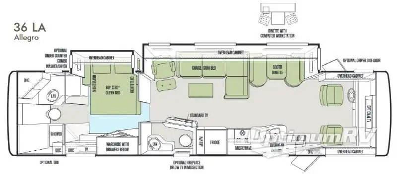 2014 Tiffin Allegro 36LA RV Floorplan Photo