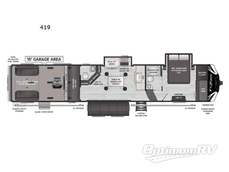 2021 Keystone Fuzion 419 Floorplan Photo