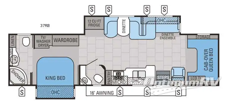 2015 Jayco Seneca 37RB RV Floorplan Photo