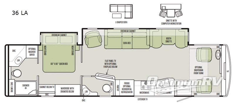 2019 Tiffin Open Road Allegro 36 LA RV Floorplan Photo