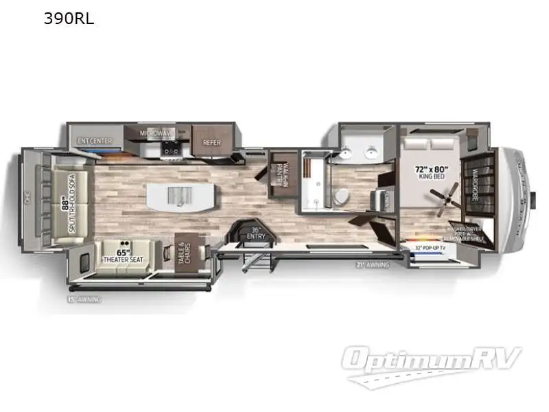 2021 Palomino River Ranch 390RL Floorplan Photo