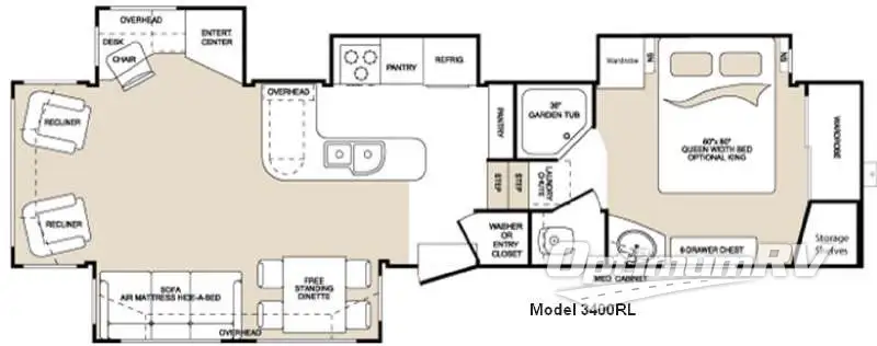 2010 Keystone Montana 3400RL Floorplan Photo
