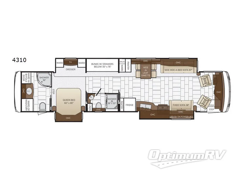 2018 Newmar Ventana 4326 RV Floorplan Photo