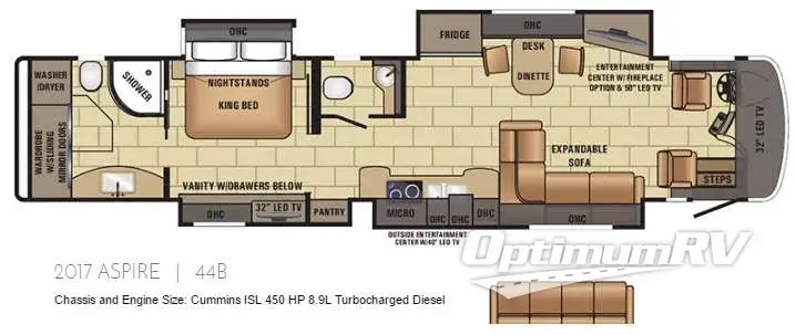 2017 Entegra Aspire 44B Floorplan Photo