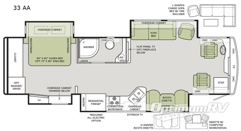 2020 Tiffin Allegro RED 33 AA Floorplan Photo