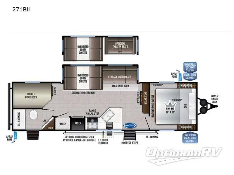 2023 East To West Della Terra 271BH RV Floorplan Photo