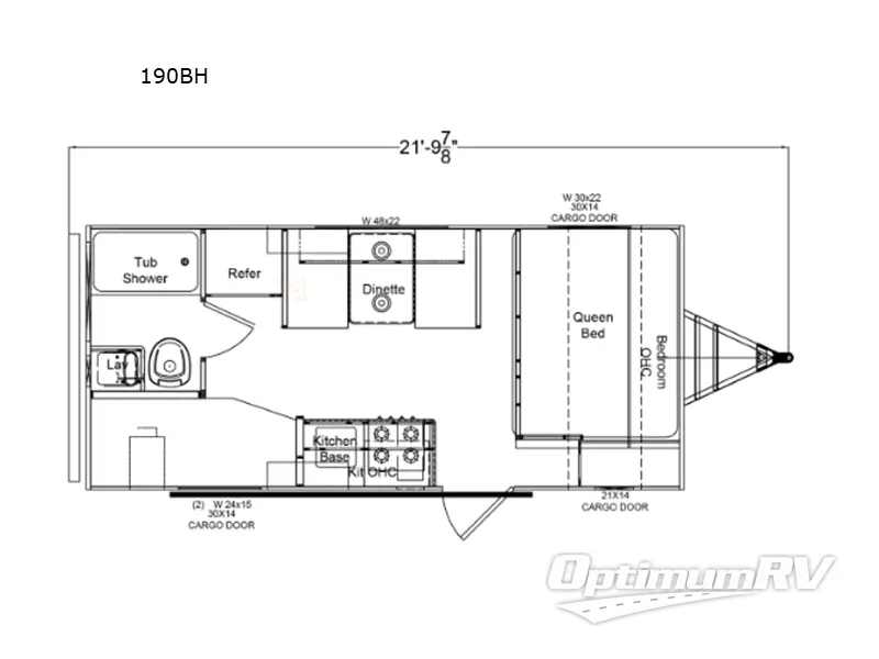 2022 Riverside Retro 190BH Floorplan Photo