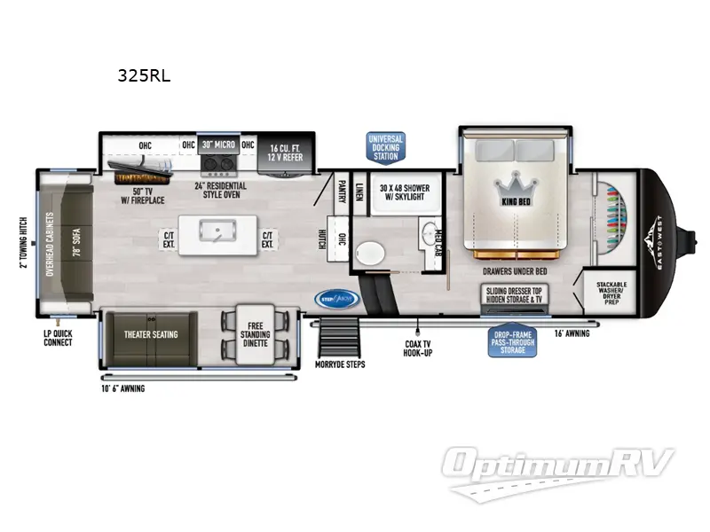 2025 East To West Ahara 325RL Floorplan Photo