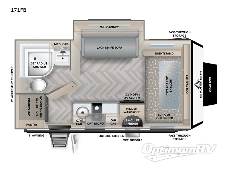 2023 Ember Overland Series 171FB Floorplan Photo