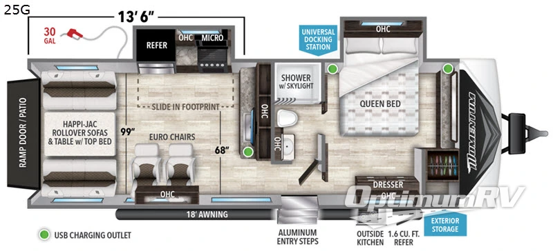 2019 Grand Design Momentum G-Class 25G Floorplan Photo