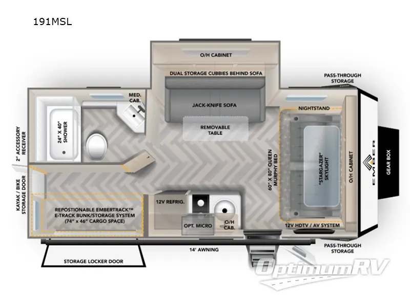 2023 Ember Overland Series 191MSL RV Floorplan Photo