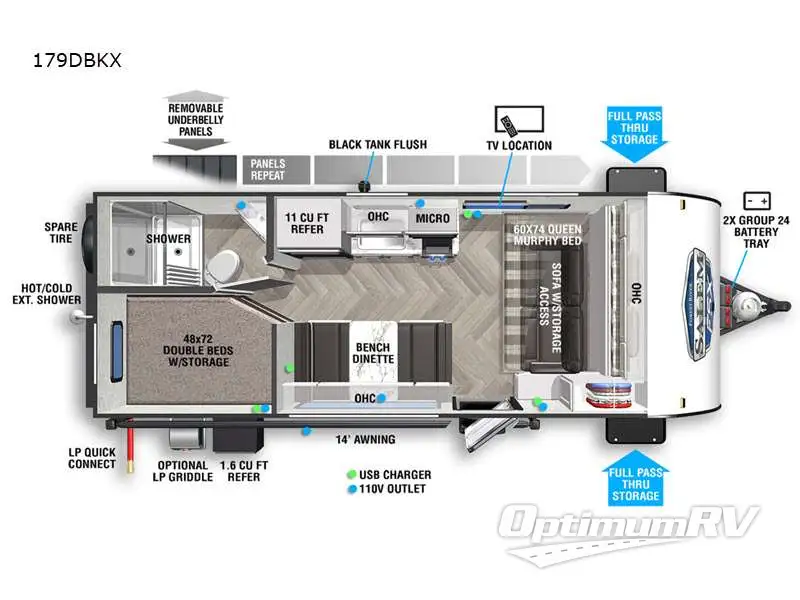 2021 Forest River Salem FSX 179DBKX RV Floorplan Photo