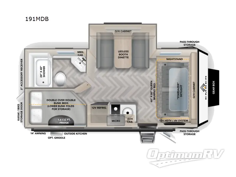 2023 Ember Overland Series 191MDB RV Floorplan Photo