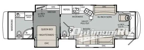 2012 Monaco Knight 40 DFT RV Floorplan Photo