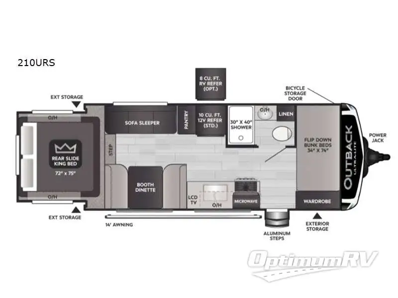 2021 Keystone Outback Ultra Lite 210URS Floorplan Photo