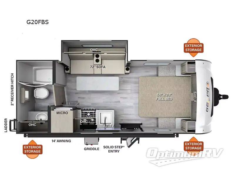 2024 Forest River Rockwood GEO Pro G20FBS RV Floorplan Photo