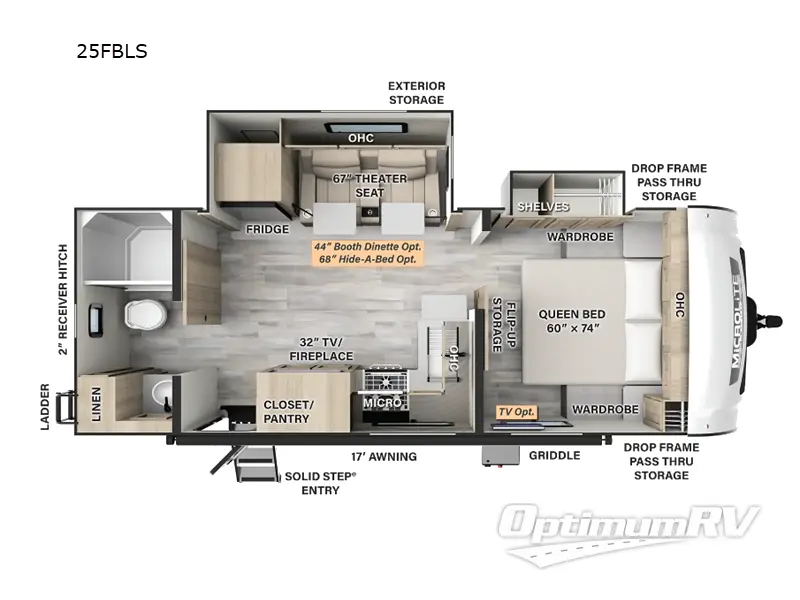 2025 Forest River Flagstaff Micro Lite 25FBLS Floorplan Photo