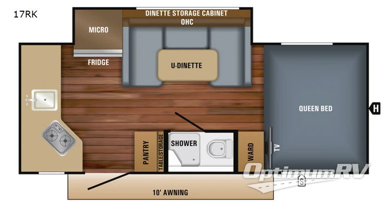 2018 Jayco Hummingbird 17RK RV Floorplan Photo