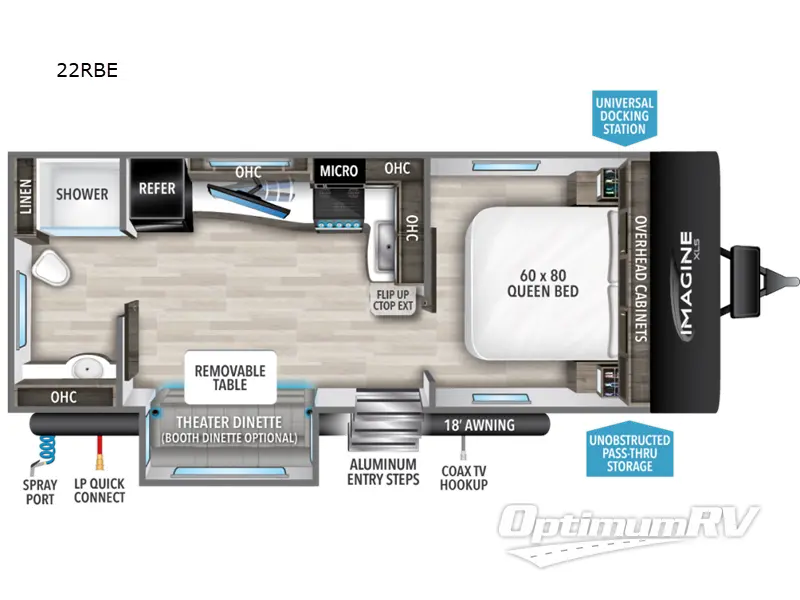 2023 Grand Design Imagine XLS 22RBE Floorplan Photo