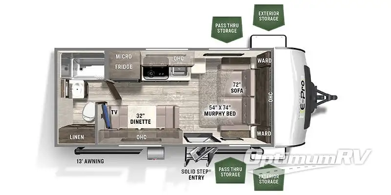 2024 Forest River Flagstaff E-Pro E19FD RV Floorplan Photo