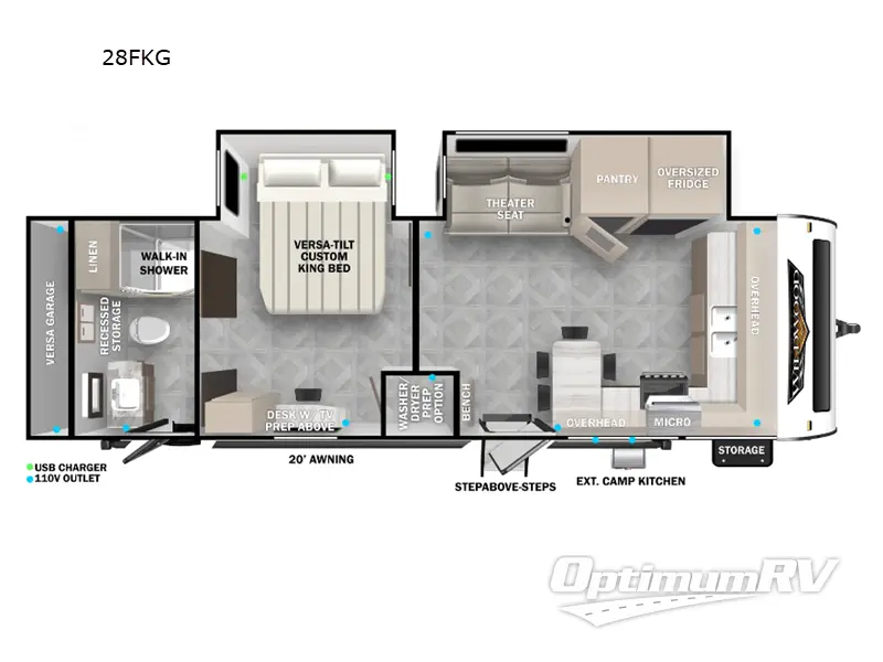 2024 Forest River Wildwood 28FKG RV Floorplan Photo