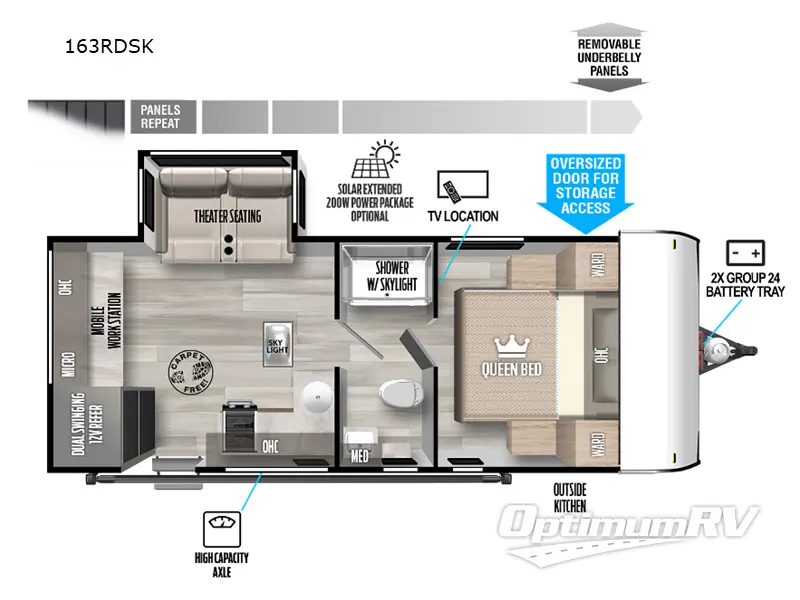 2024 Forest River Wildwood FSX 163RDSK Floorplan Photo