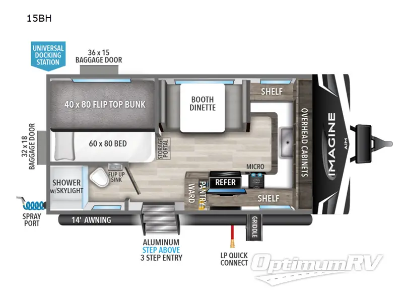 2024 Grand Design Imagine AIM 15BH RV Floorplan Photo