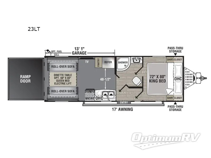 2022 Forest River Work and Play 23LT RV Floorplan Photo