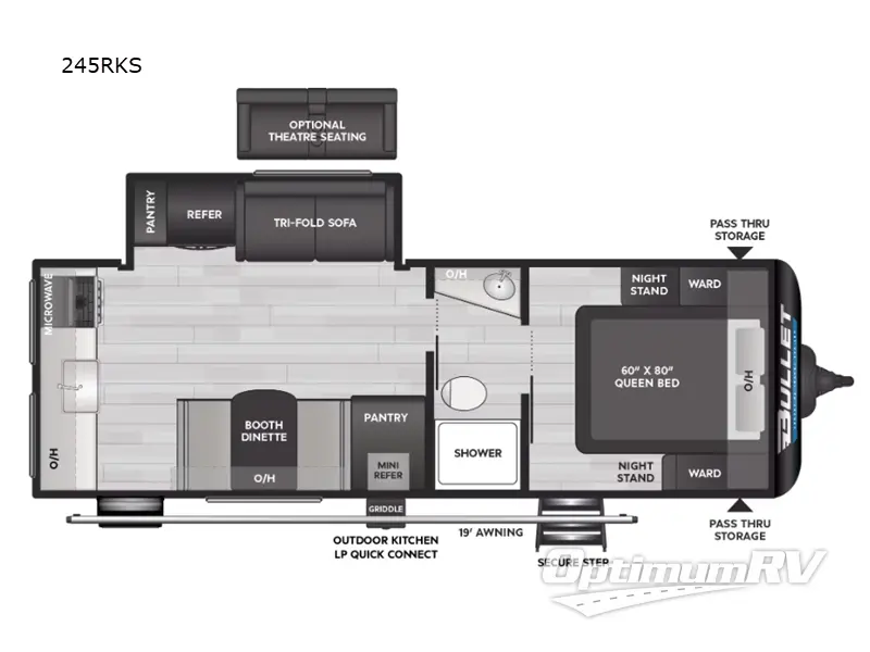 2025 Keystone Bullet Crossfire 245RKS Floorplan Photo