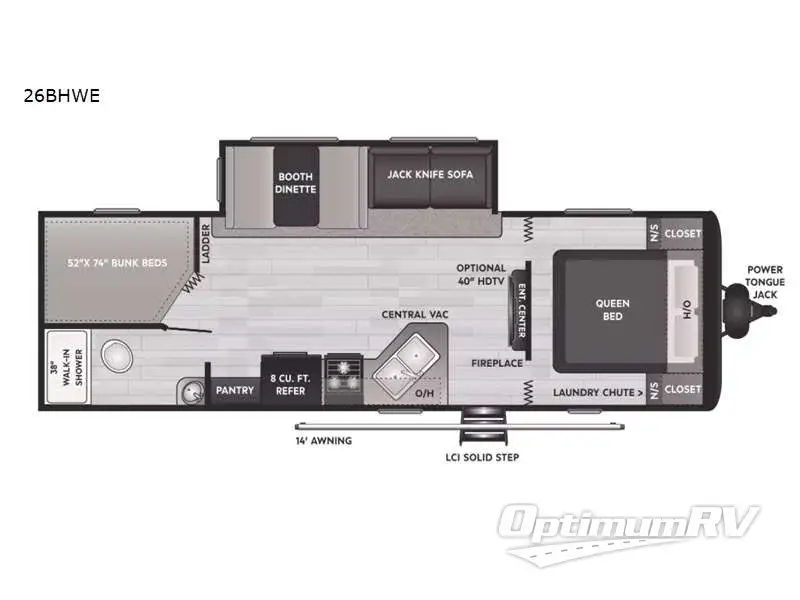 2023 Keystone Hideout 26BHWE Floorplan Photo