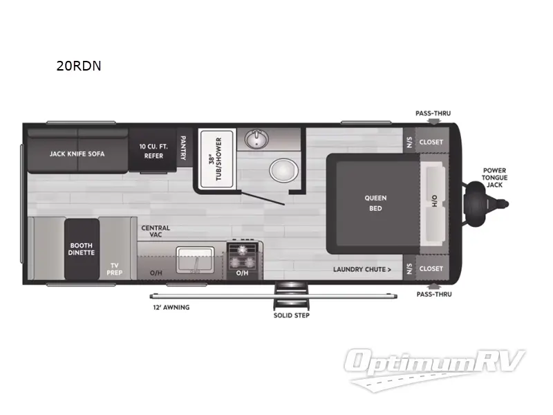 2023 Keystone Hideout 20RDN Floorplan Photo