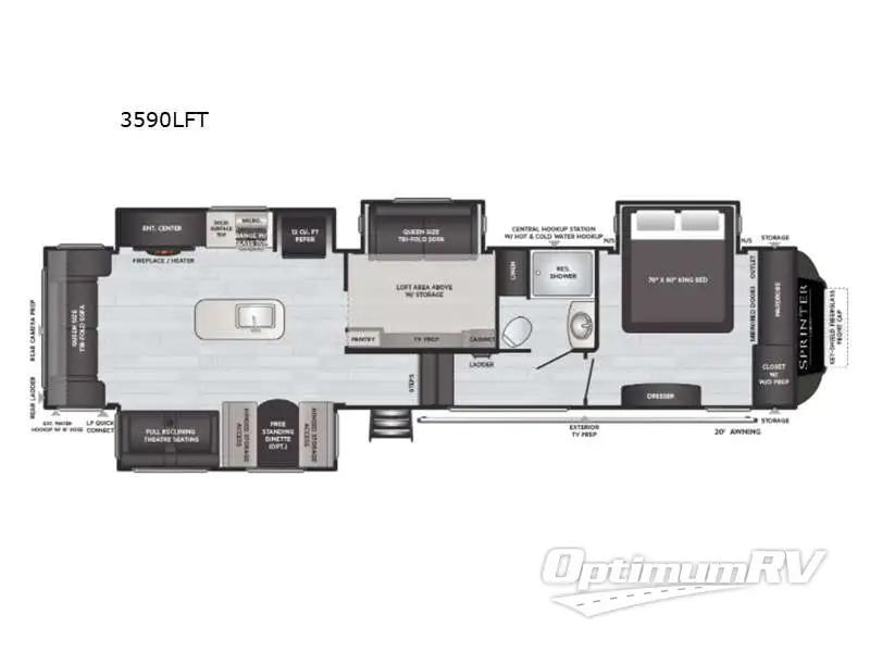 2021 Keystone Sprinter Limited 3590LFT Floorplan Photo