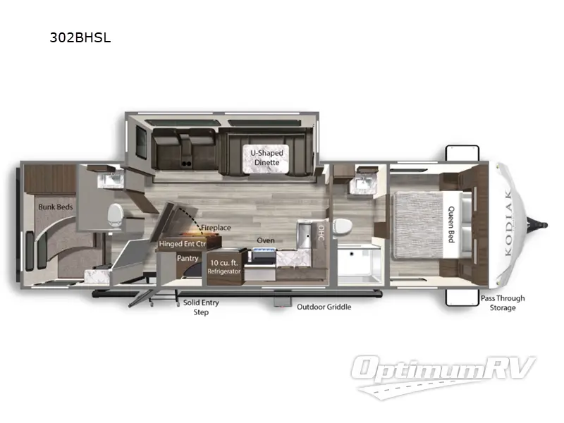 2023 Dutchmen Kodiak Ultra-Lite 302BHSL Floorplan Photo