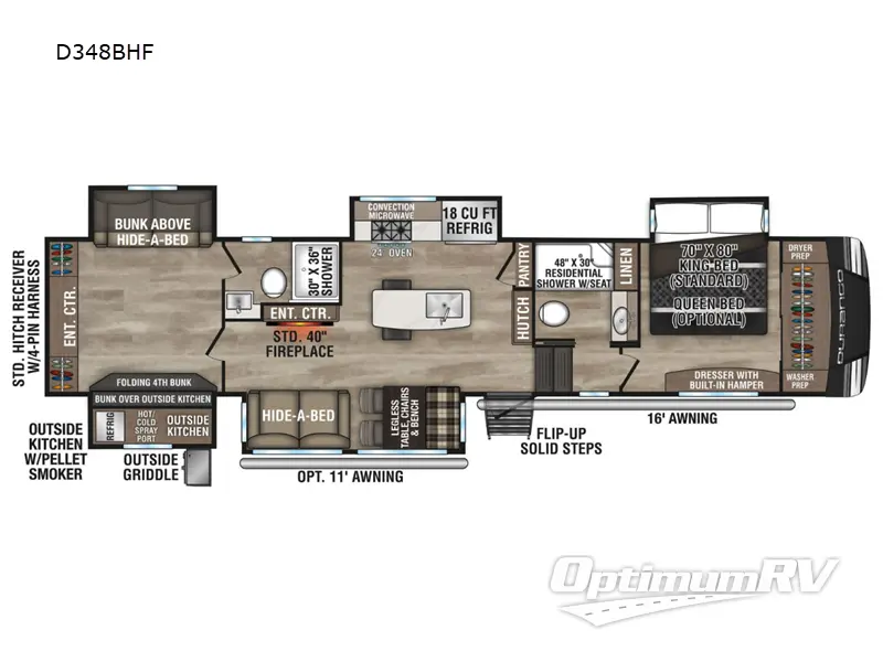 2024 KZ Durango D348BHF Floorplan Photo
