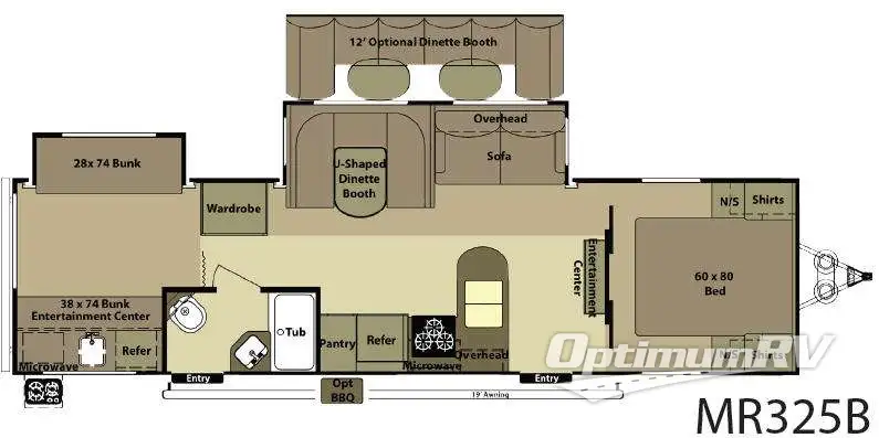 2012 Open Range Mesa Ridge MR325B RV Floorplan Photo