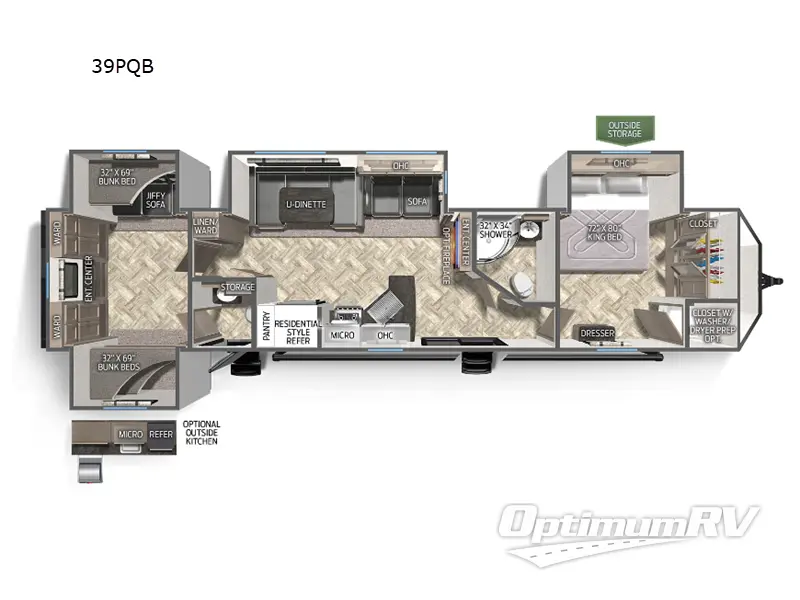 2024 Palomino Puma Destination 39PQB RV Floorplan Photo