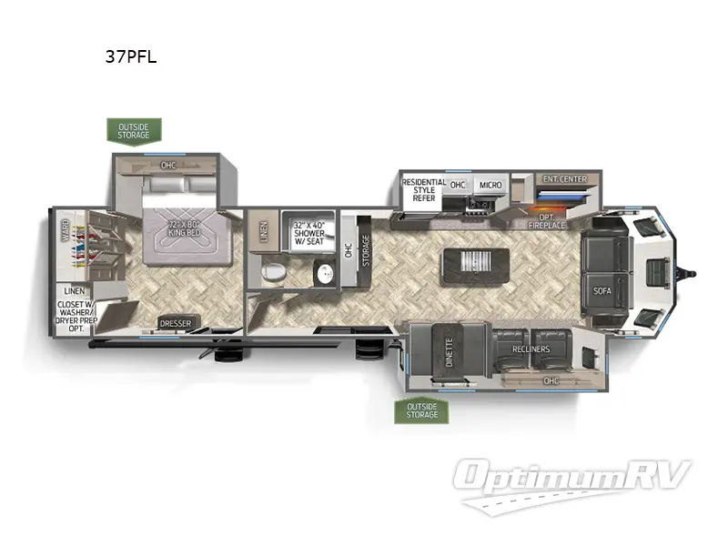 2024 Palomino Puma Destination 37PFL RV Floorplan Photo